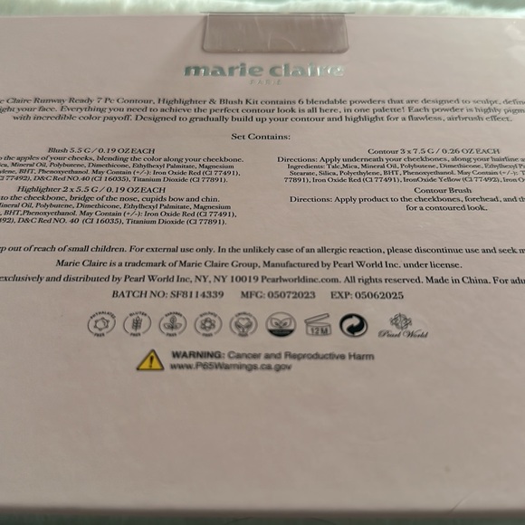 MARIE CLAIRE PARIS Runway Ready 7 PC Contour, Highlighter Blush Kit with Mirror. - Picture 6 of 6